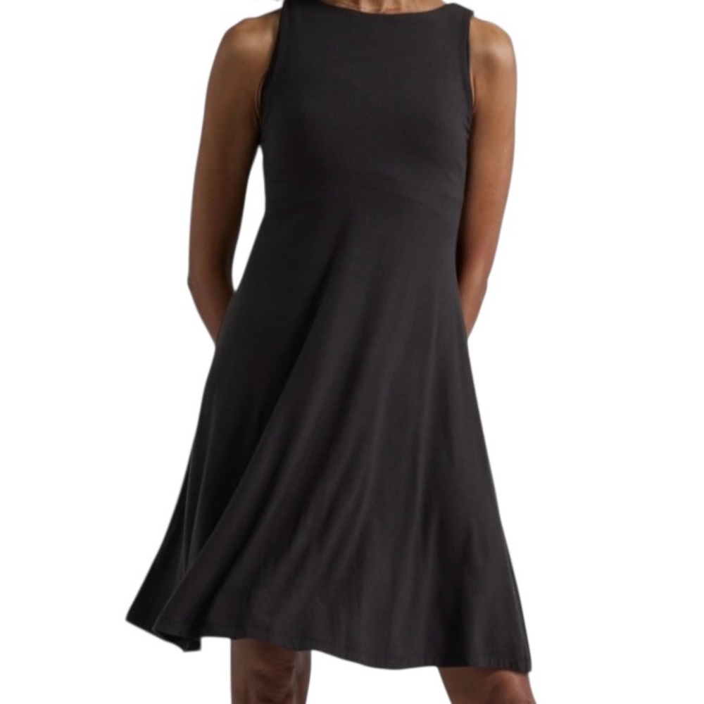 ATHLETA Dress XS Black Santorini Thera Athleisure Resort Tropic Casual Cruise